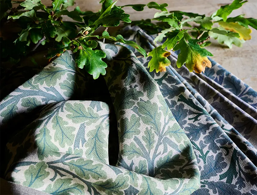 Spill Resistant V&A Oak Tree greens and blues